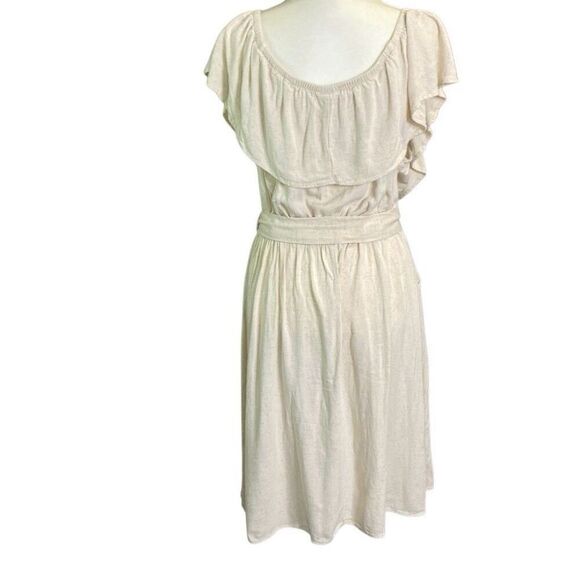 Torrid Linen Blend Peasant Dress Size 2X Natural Tan Farmcore Minimalist Pockets - Picture 3 of 10